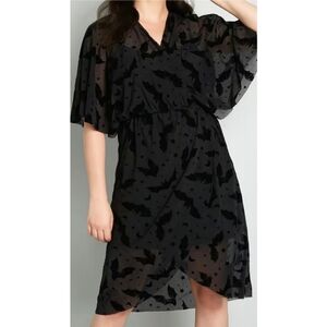 NWT Modcloth Black Burnout Dramatic Depths Velvet Dress Size S Flowy Goth Glam